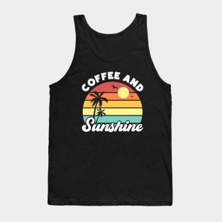 Coffee and Sunshine Vintage Sunset Summer Beach Tank Top